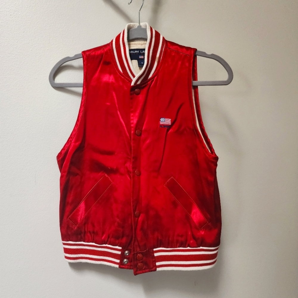 Polo by Ralph Lauren Red Varsity Vest size Small. Rare